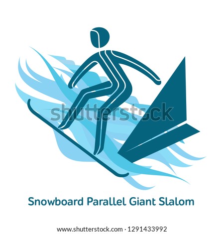 Snowboard Parallel Giant Slalom icon. Sport species of events in 2018. Winter sports games icons, pictograms for web and other projects. Illustration isolated on a white background