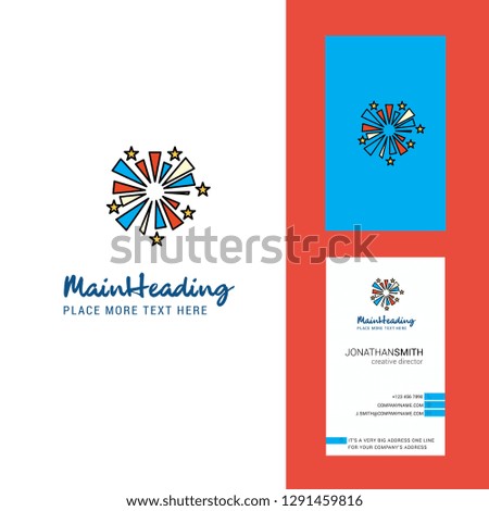 Fireworks Creative Logo and business card. vertical Design Vector
