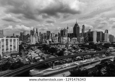beautiful view of malaysia city skyline 