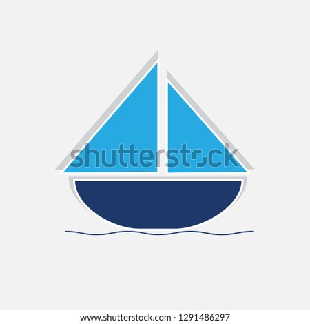 paper cut boat vector illustration