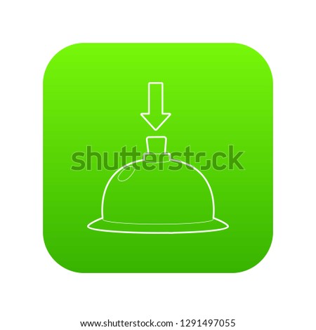 Table call icon green vector isolated on white background