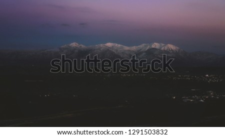 Blue hour over the snowy mountains of Crete, Greece