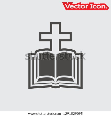 Bible icon isolated sign symbol and flat style for app, web and digital design. Vector illustration.