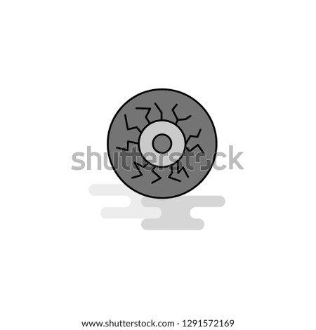 Eye ball Web Icon. Flat Line Filled Gray Icon Vector