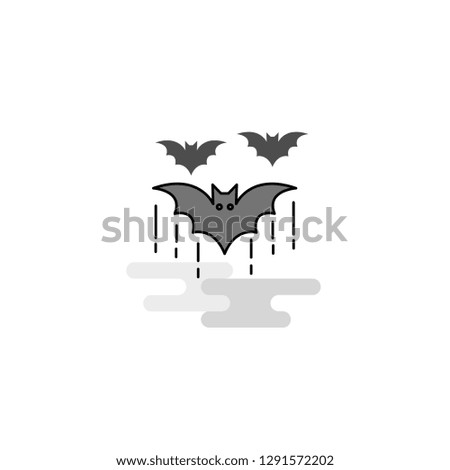 Bat Web Icon. Flat Line Filled Gray Icon Vector