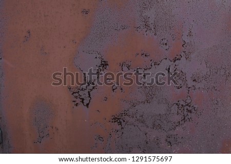 the texture is damaged with rust metal