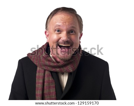 Portrait of a happy mature businessman wearing a scarf