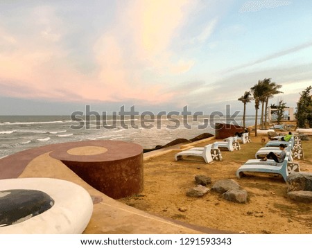 Photo of Seaview of Paknampran beach in the evening 