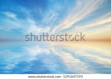 Sky background and water reflection. Element of design. Royalty-Free Stock Photo #1291647193