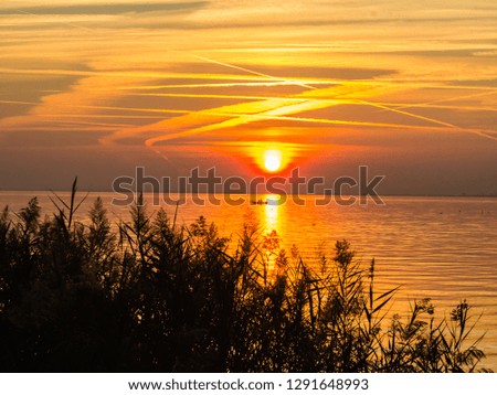 Garda lake at sunset