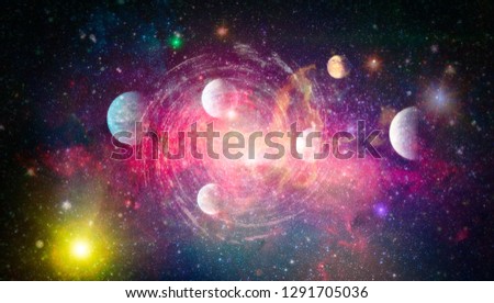nebula and open cluster of stars in the universe.Beautiful nebula, stars and galaxies. Elements of this image furnished by NASA.