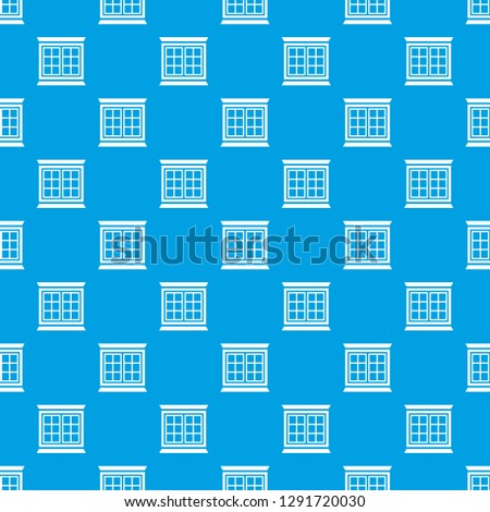 Modern window frame pattern seamless blue repeat for any use