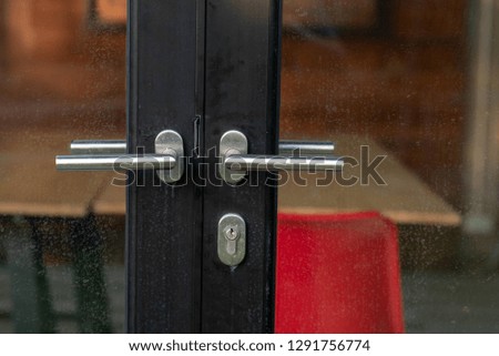 Stainless steel door opening, glass door