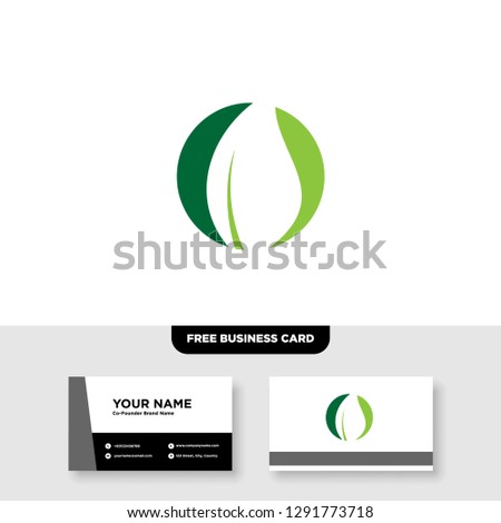 vector logo design for agriculture, agronomy, rural country farming field, natural harvest, FREE BUSINESS CARD