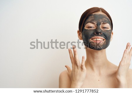 woman in a clay mask portrait