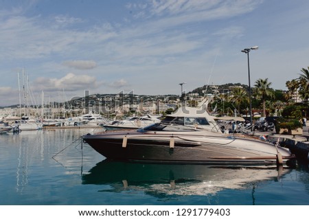 berth with yachts, sailing boats
