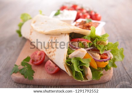 sandwich, fajita or taco