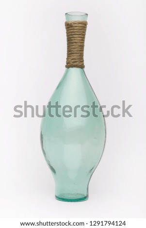 Green wine  bottle on the white background, isolated