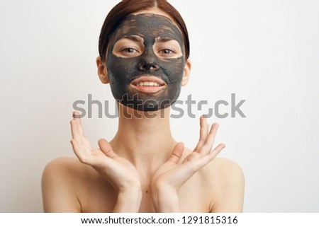woman in clay mask portrait