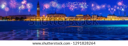 Fireworks in Venice. Italy 