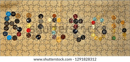 Laid out the word button - buttons on the background of puzzles