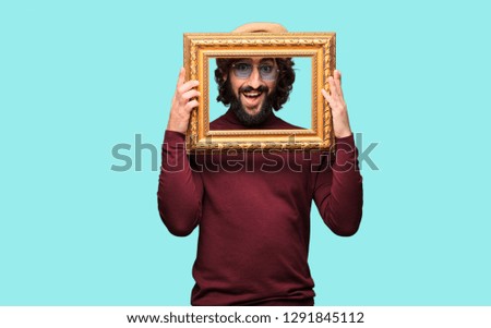French artist with a beret with a baroque frame