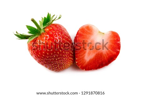 strawberry isolated on a white background, photography
