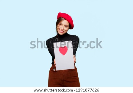 young pretty woman expressing love concept for valentine´s day