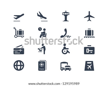 Airport icons Royalty-Free Stock Photo #129195989