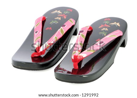 Japanese ornamental zori shoes, worn with a yukata or a kimono. Royalty-Free Stock Photo #1291992