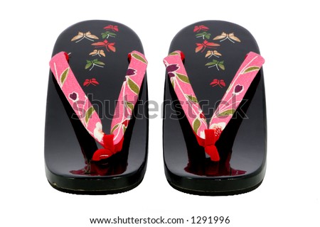 Japanese ornamental zori shoes, worn with a yukata or a kimono. Royalty-Free Stock Photo #1291996