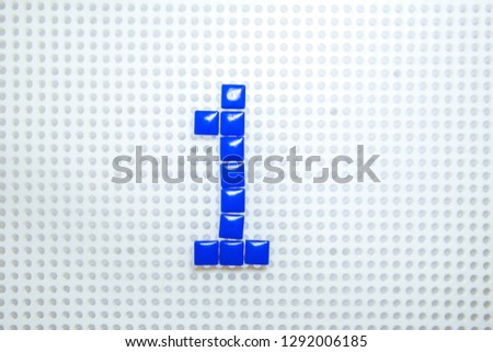 number 1 created with children toys similar to pixels
