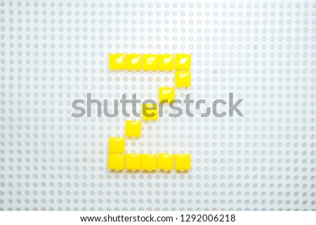 letter Z created with children toys similar to pixels