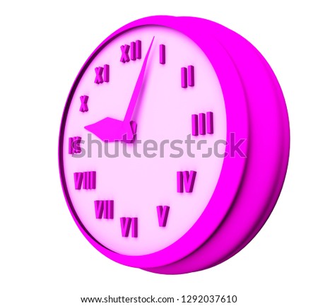 clock 3 d illustration isolated on white background