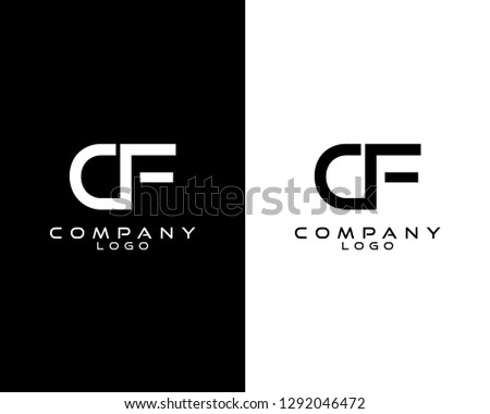 cf, fc modern letter logo design with white and black color that can be used for business company.