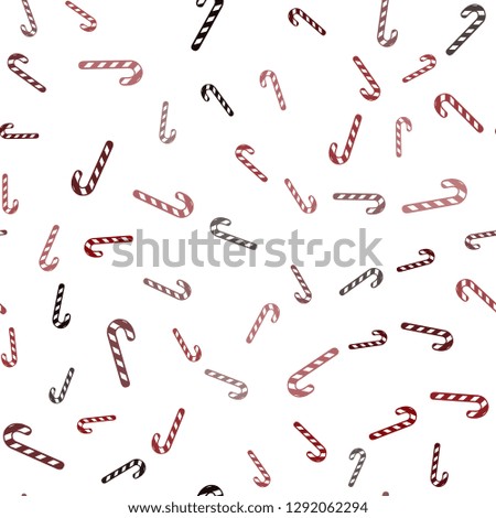 Light Red vector seamless texture with xmas sweets, candies.