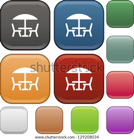 Table, chairs, icon, vector