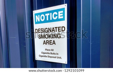 no smoking sign on blue background