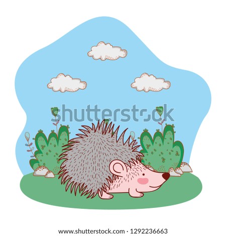 porcupine outdoors landscape scenery cartoon