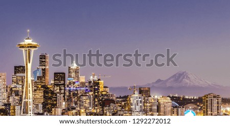 Beautiful Seattle Skyline and Mount Rainier