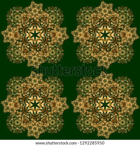 Vector cutout paper lace texture, multicolor tulle on a green background, swirly seamless pattern.