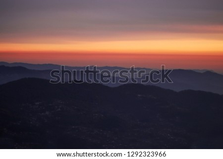 Mountains Sunset Scene Amazing