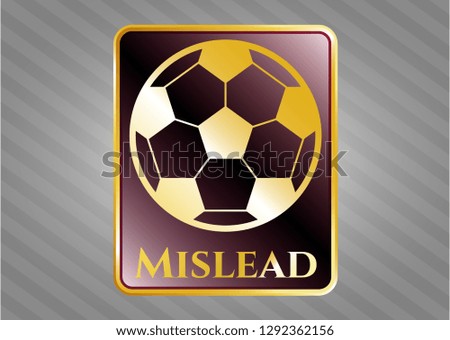  Gold shiny badge with football ball icon and Mislead text inside