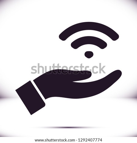 Wi fi icon in the hand
