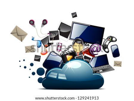 content inside cloud folder Royalty-Free Stock Photo #129241913