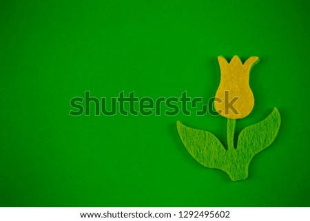 green texture with artificial flowers from felt, conceptual photo