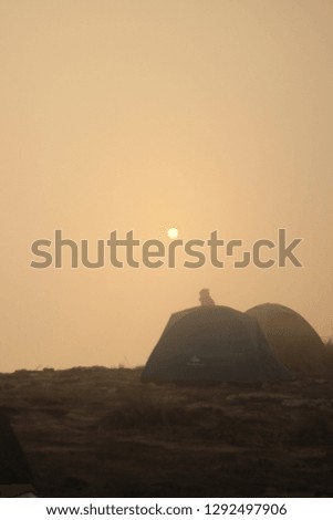 tent camping at hill