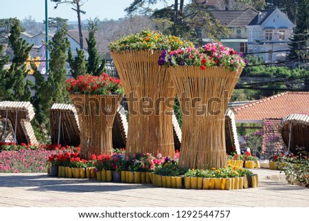 Flower decoration on park
