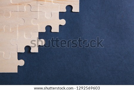 puzzles on a blue background