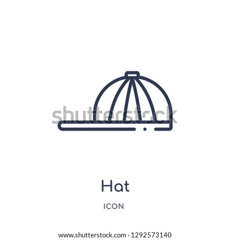 Linear hat icon from Football outline collection. Thin line hat icon vector isolated on white background. hat trendy illustration